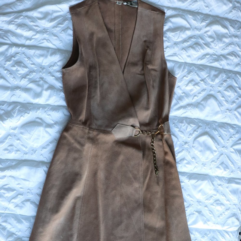Jorgen's Leather Design Wrap Dress, Size M